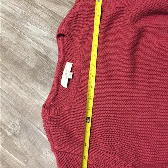 LOFT Pink Knit Sweater with Cream Color Shirt Tail - Picture 5 of 8